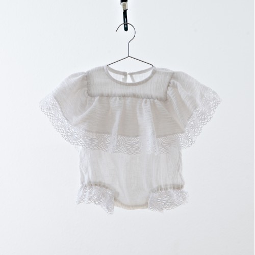 Romper white with ruffled and lace YOU&ME