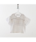 Top blanco volante efecto arrugado YOU&ME