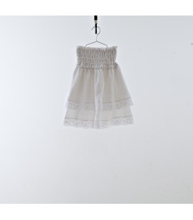 Falda blanca volante efecto arrugado YOU&ME
