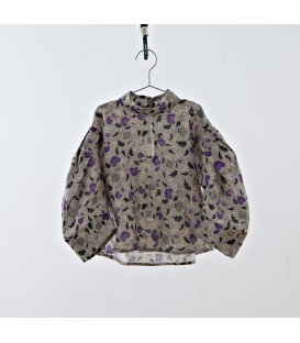 Top manga abullonada estampado flores verdes YOU&ME