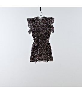 Vestido negro estampado flores YOU&ME