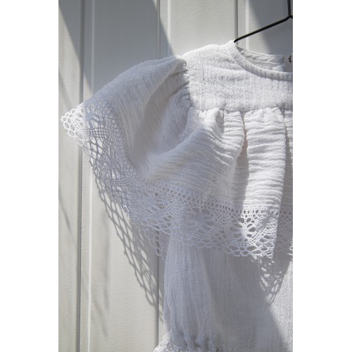 Romper white with ruffled and lace YOU&ME