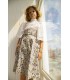 Skirt Midi print green flowers YOU & ME