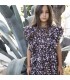 Vestido negro estampado flores YOU&ME