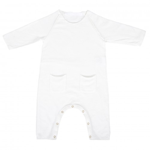 Jumpsuit YOU&ME Relax fit, ranglan sleeve, front packets, finished overlock, supersoft fleece , organic cotton