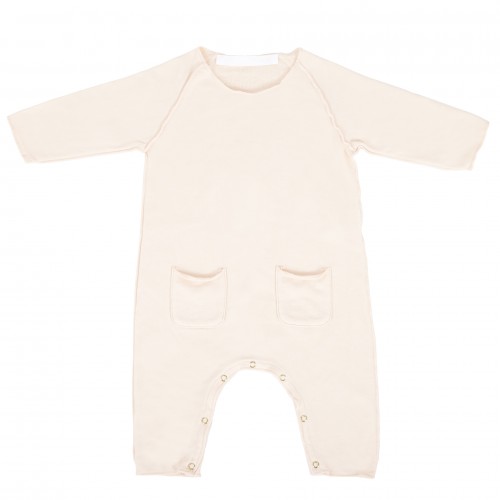 Jumpsuit YOU&ME Relax fit, ranglan sleeve, front packets, finished overlock, supersoft fleece , organic cotton